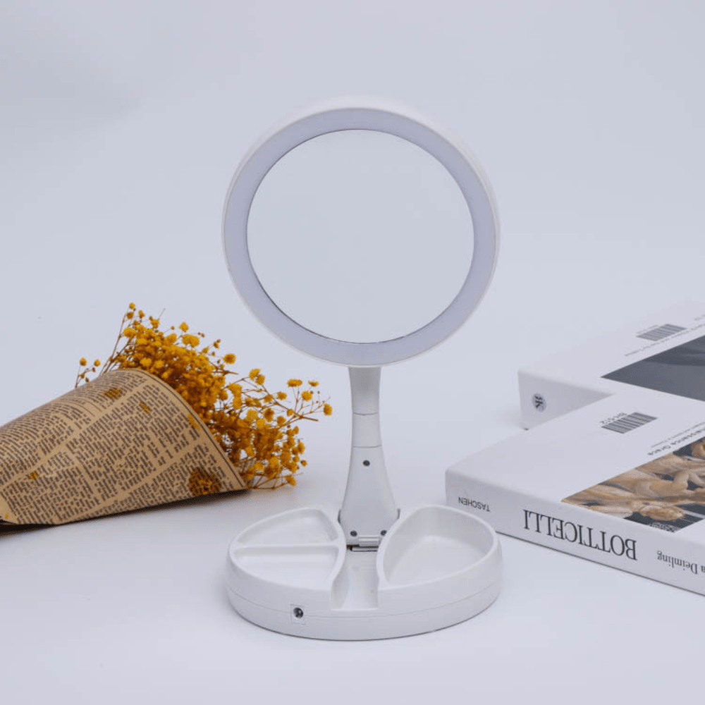 Fay Beauty - Sunset Audacity - Miroir de coiffeuse LED pliable pour dortoirs étudiants - Fay Beauty