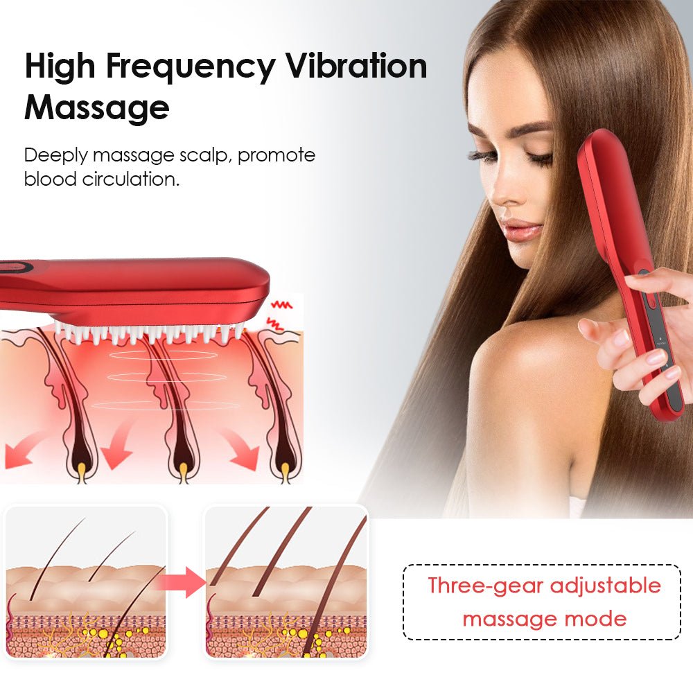 Peigne de massage électrique anti - chute de cheveux avec thérapie laser - Fay Beauty