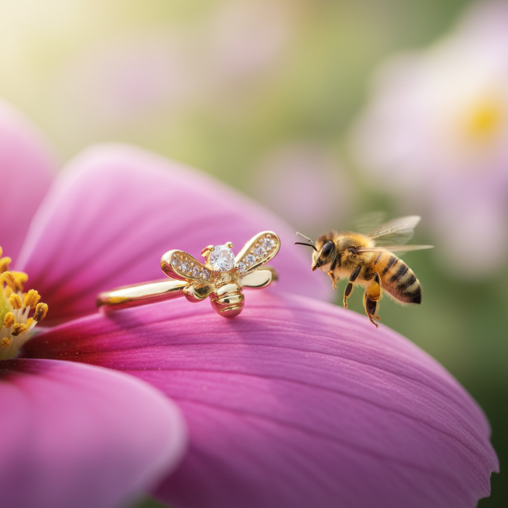 Bague Abeille avec vraie abeille
