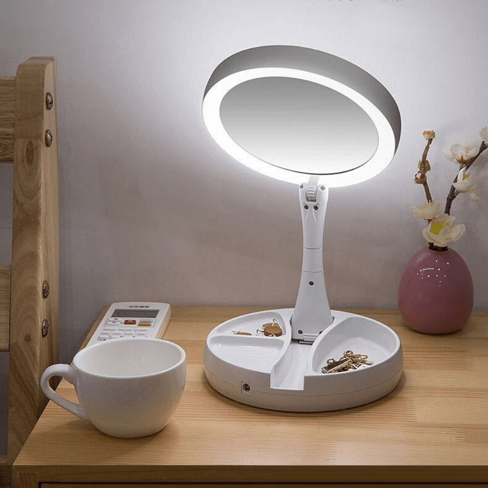 Fay Beauty - Sunset Audacity - Miroir de coiffeuse LED pliable pour dortoirs étudiants - Fay Beauty