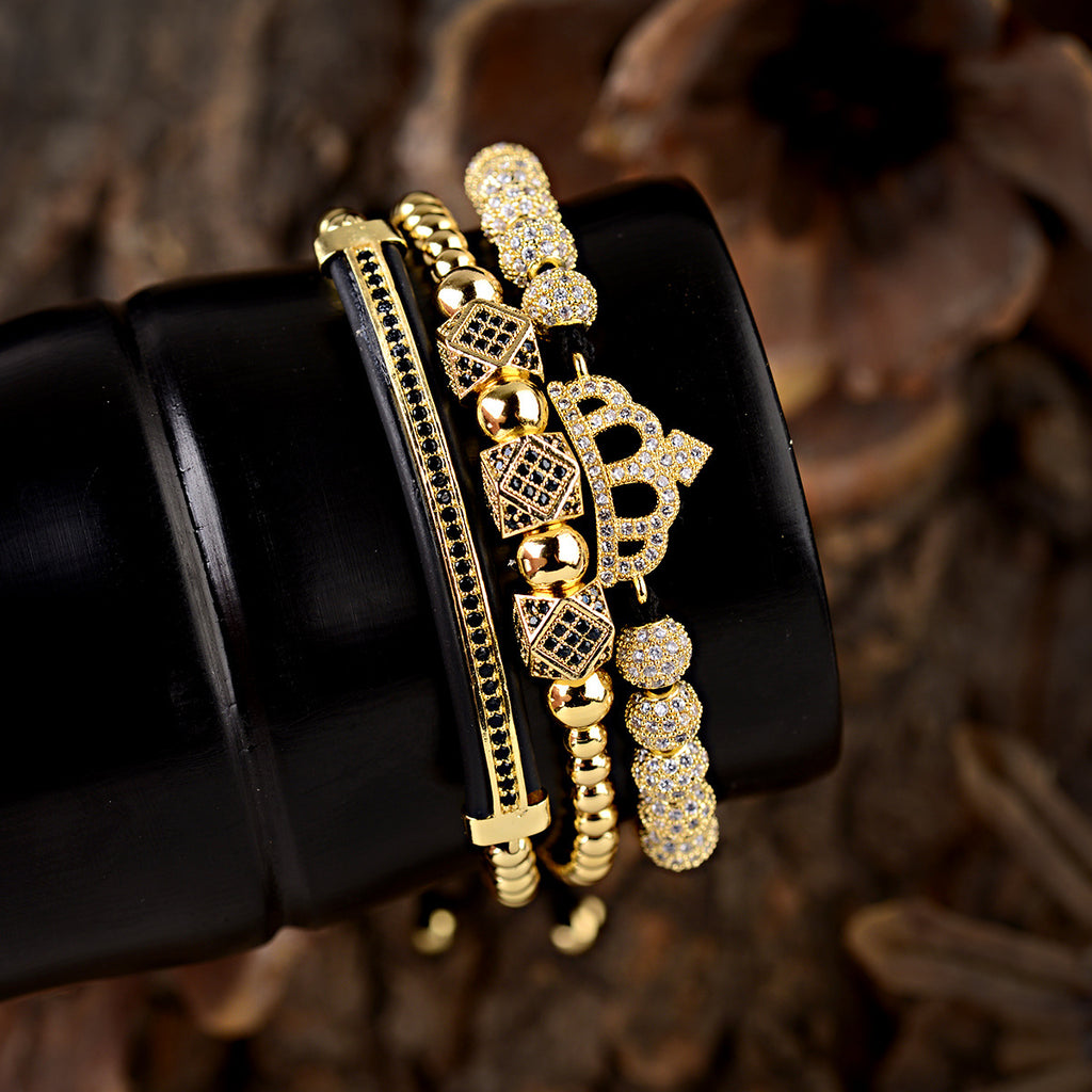Fay Beauty – Ensemble de trois bracelets Couronne pour couple