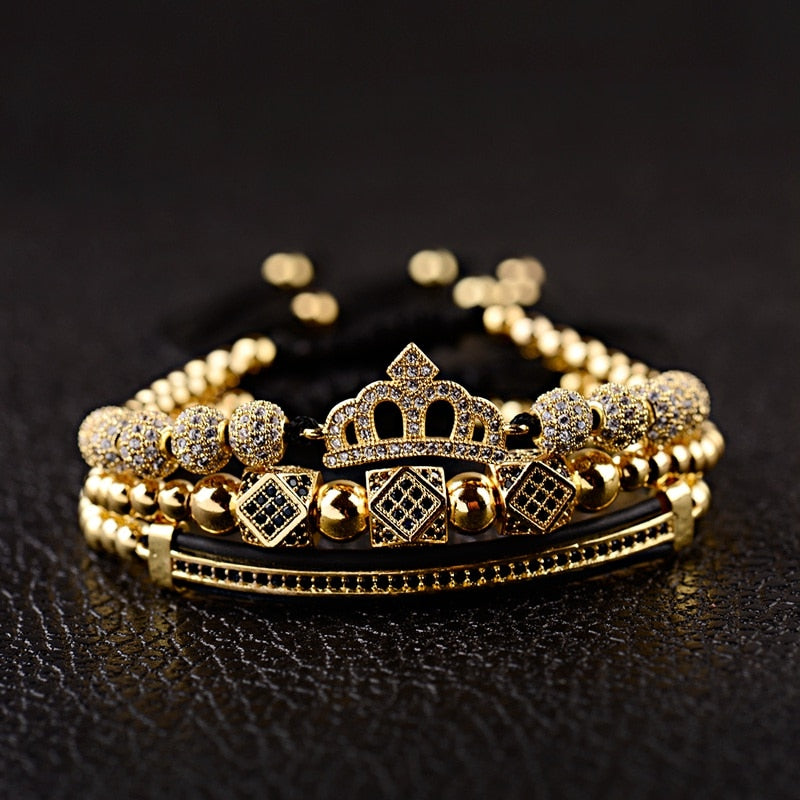 Fay Beauty – Ensemble de trois bracelets Couronne pour couple