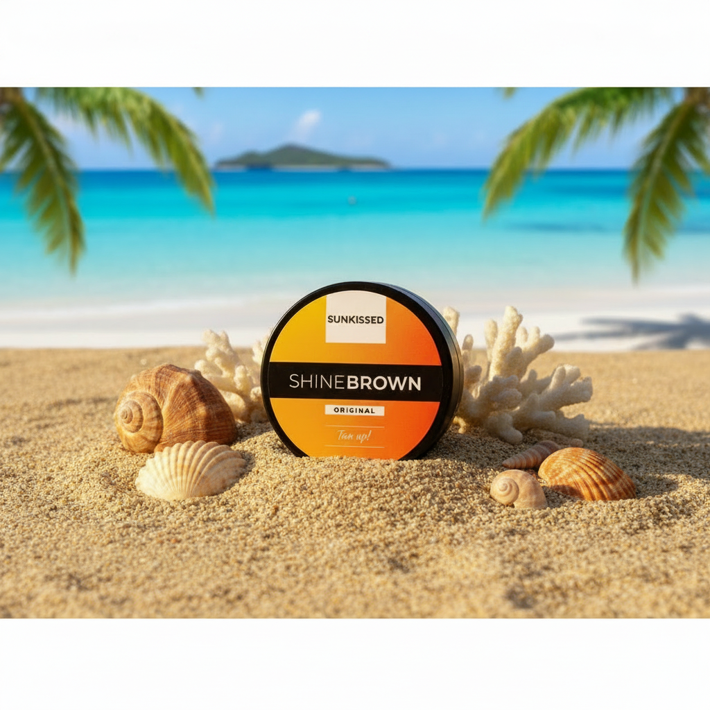 Gel bronzant plage coquillages