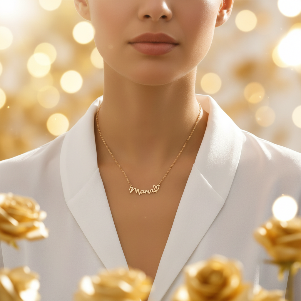 Collier Mama Doré - Ambiance Roses Dorées