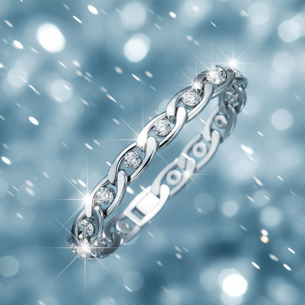Bracelet Chaîne Argenté Zirconia - Luxe & Cristal